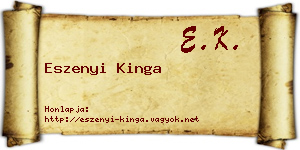 Eszenyi Kinga névjegykártya